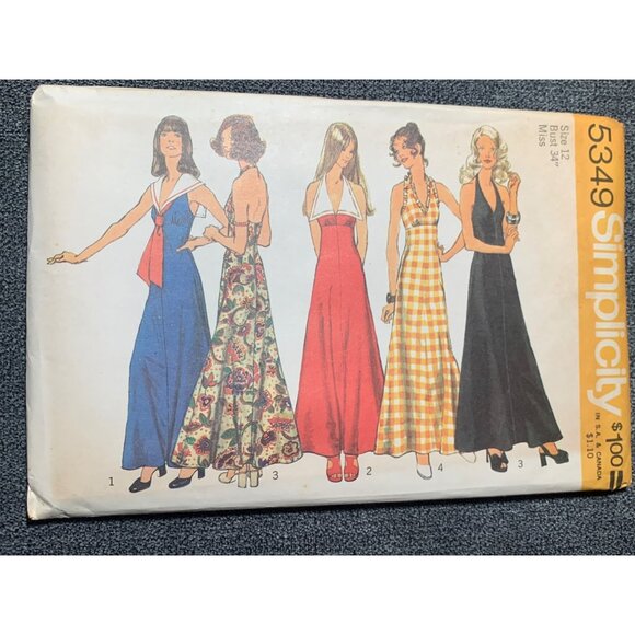 Simplicity Misses Halter Dress Sewing Pattern sz 8-22 5349 - uncut - Picture 1 of 4